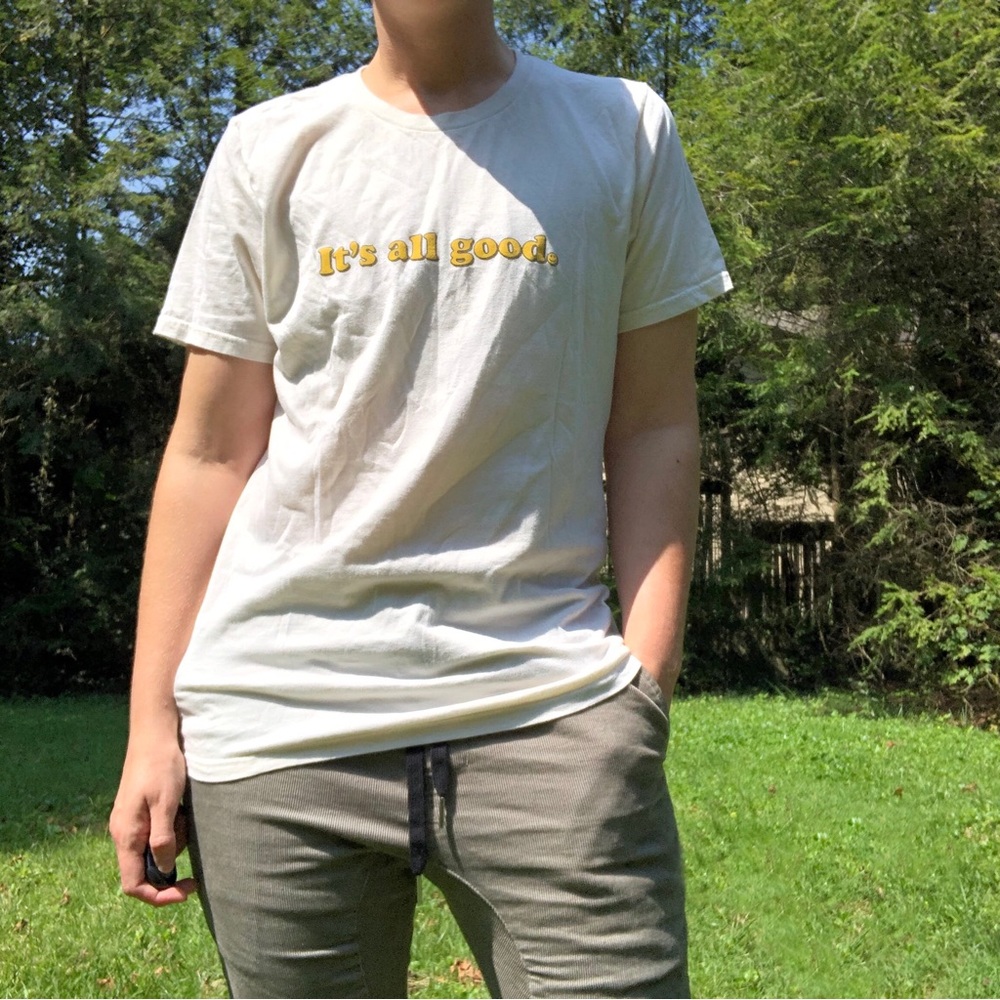 REDWOLF PDX It's All Good :) Screen Printed Retro Graphic T-Shirt, Size M